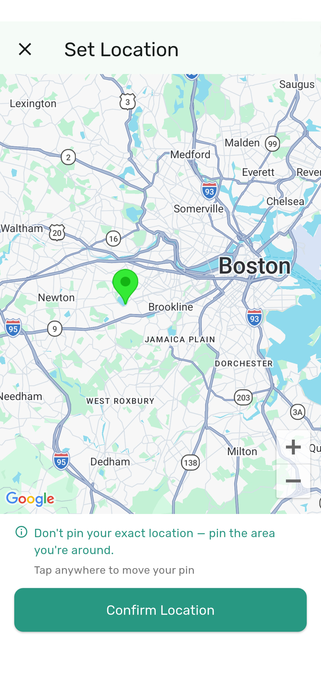 Roomsy screenshot: location